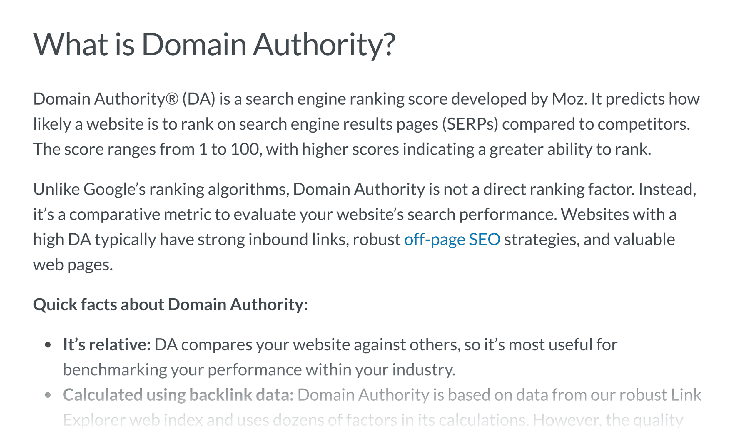 Moz – Domain Authority