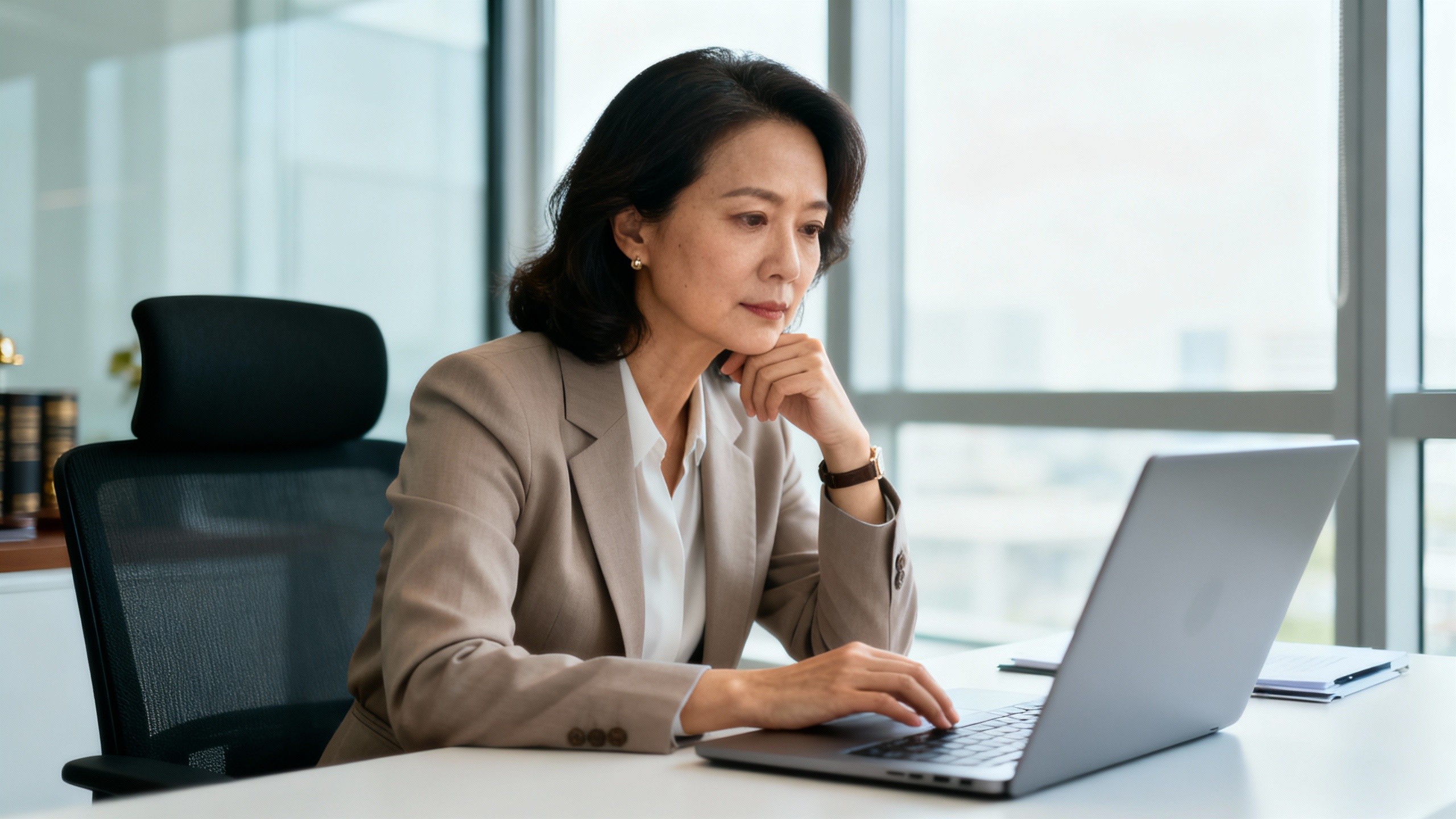 Person working on laptop with frustrated expression
