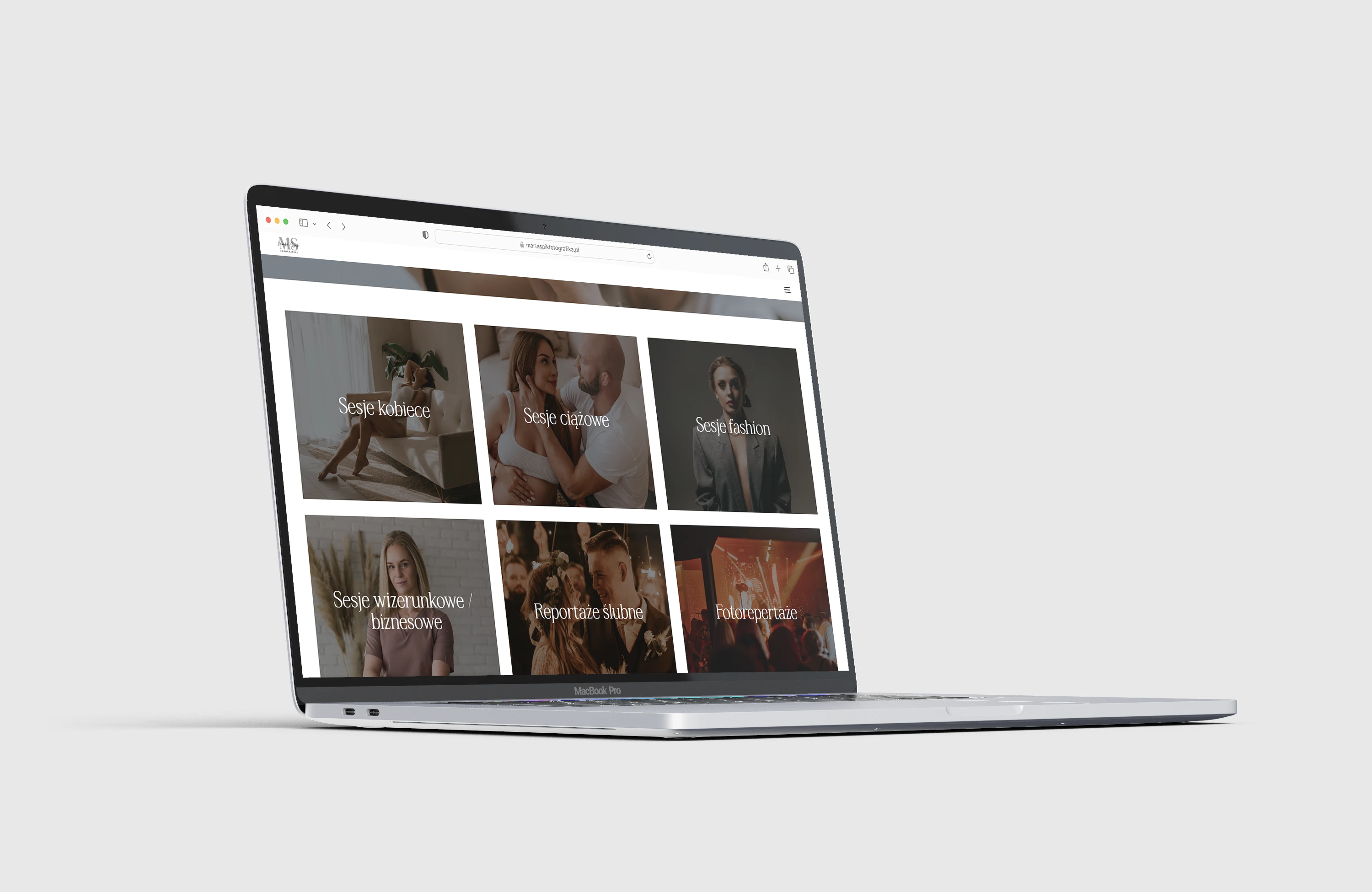 Strona internetowa Marta Spik Fotografika — podstrona Porfolio