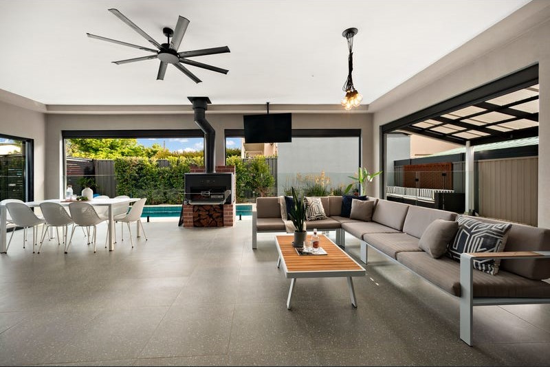 a room with a chair and a table