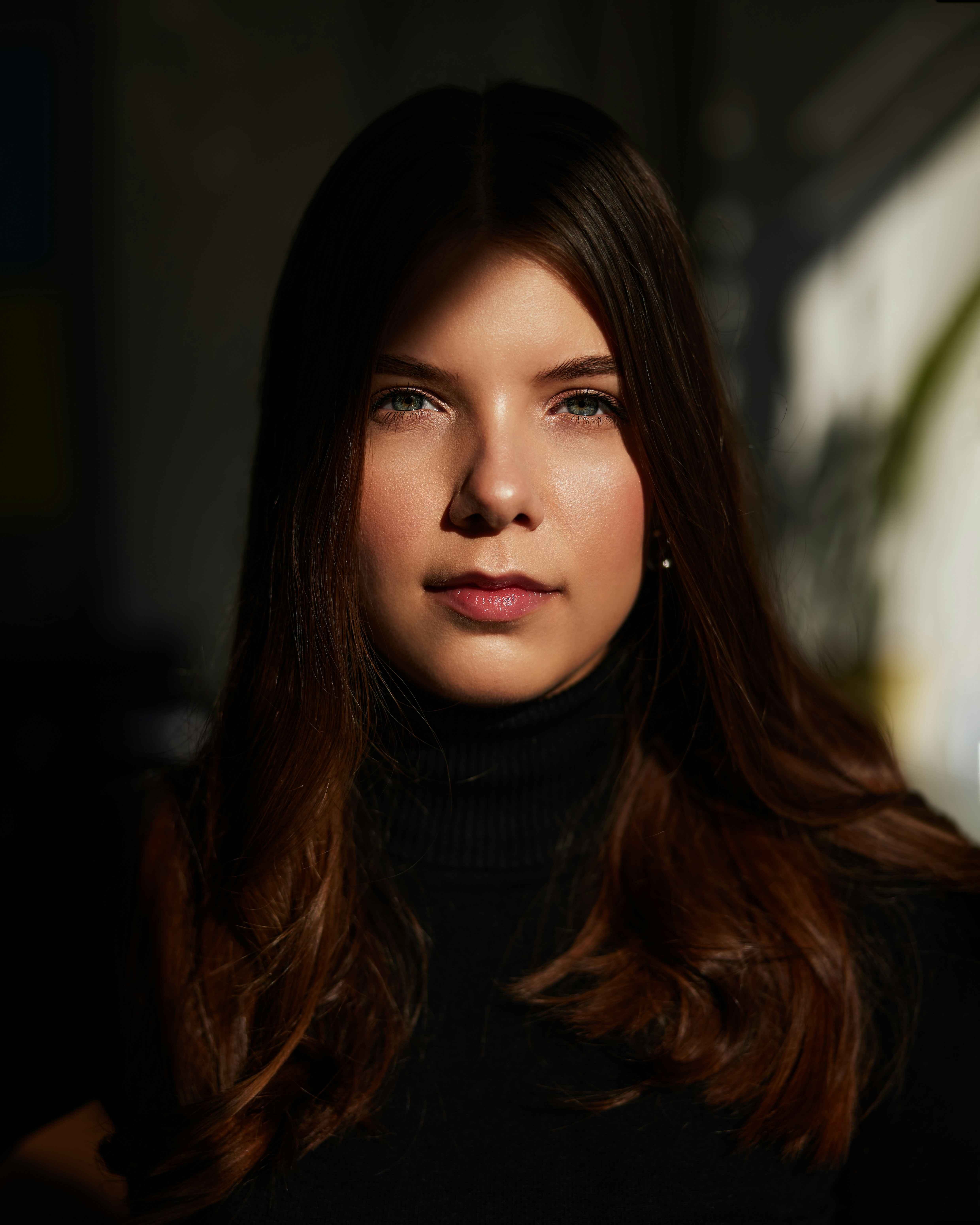 a woman with long hair