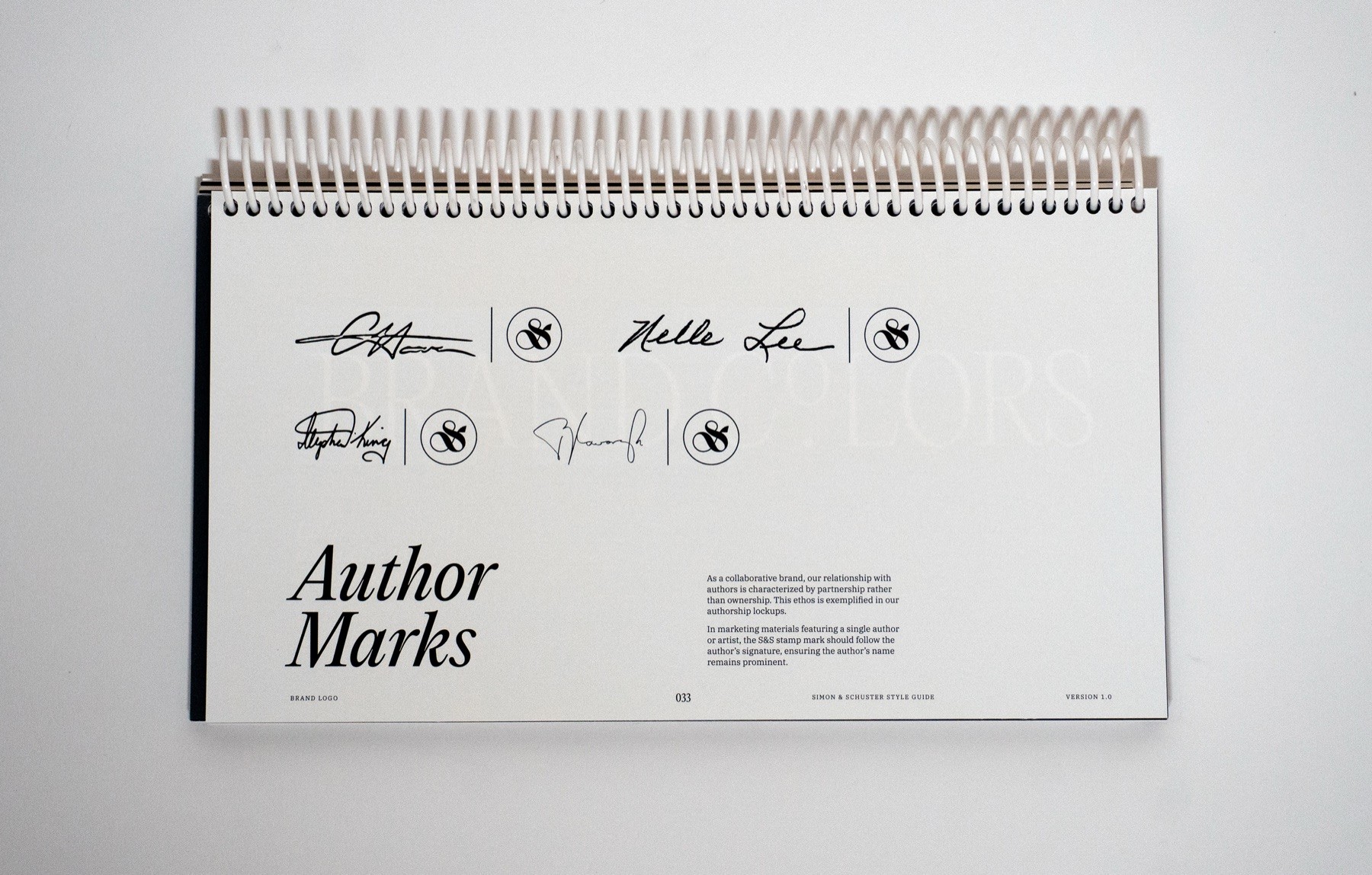 Simon & Schuster brand guidelines spread 32