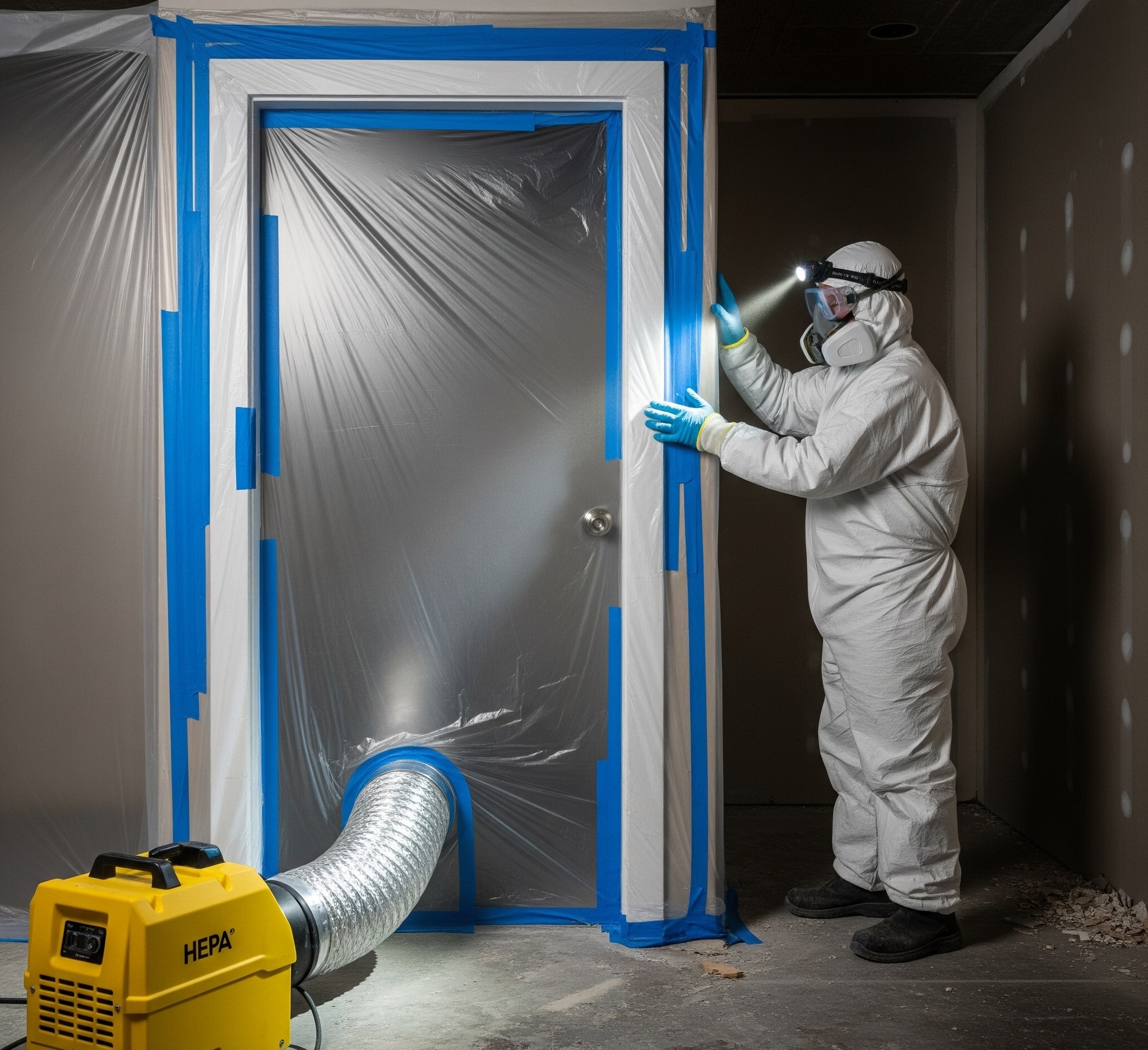 HEPA negative air protecting clean areas in Sublimity