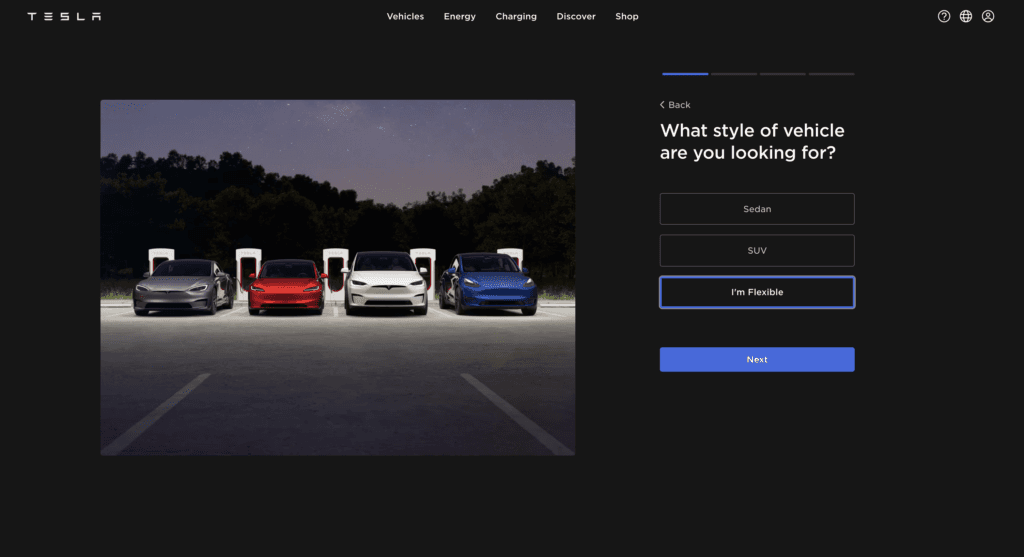 tesla product selector help me choose