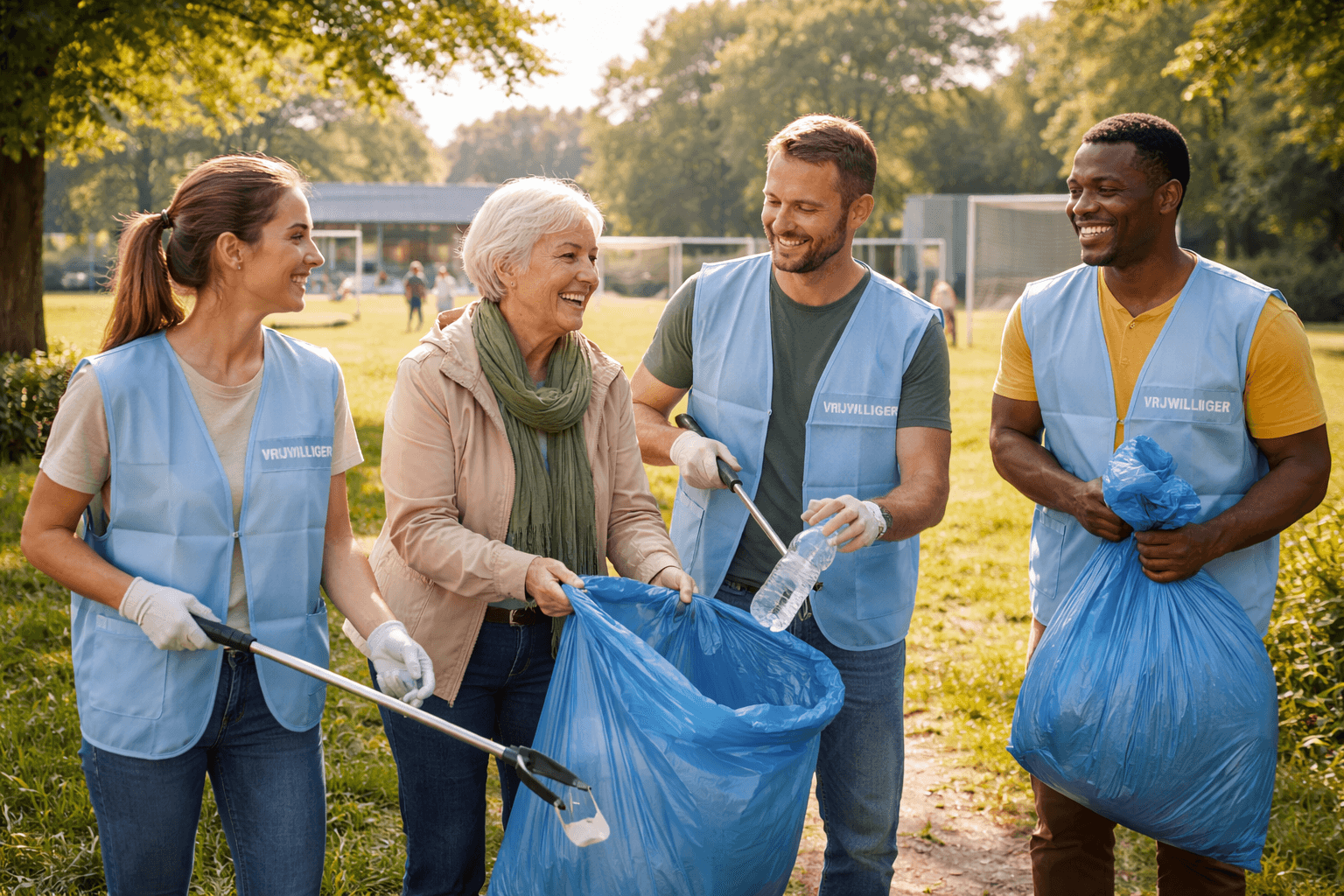 two people looking at a tablet and smiling