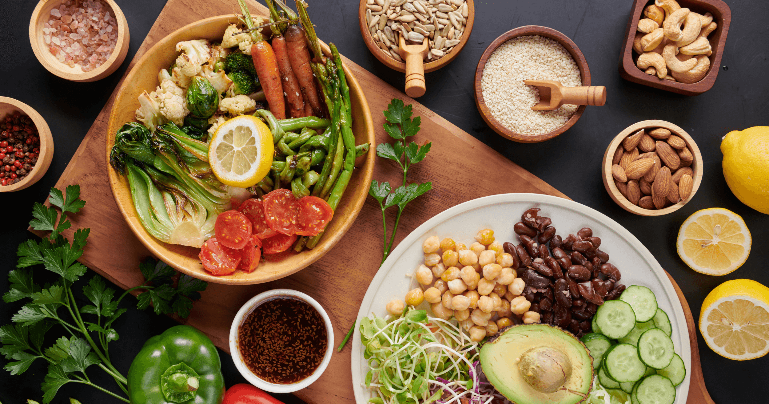 A spread of healthy food