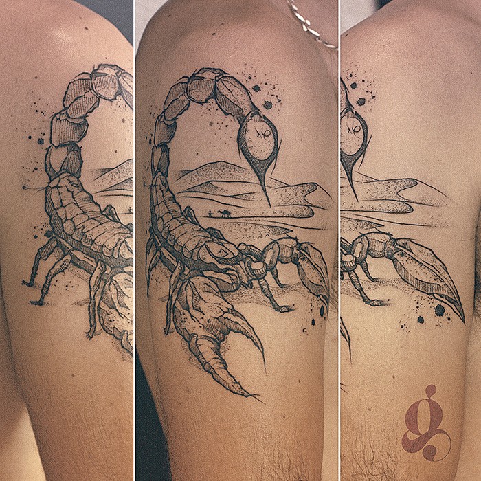 Scorpion - Sketch, Animaux, Graphique & Blackwork par Julien Joolz à Grinoir Tattoo