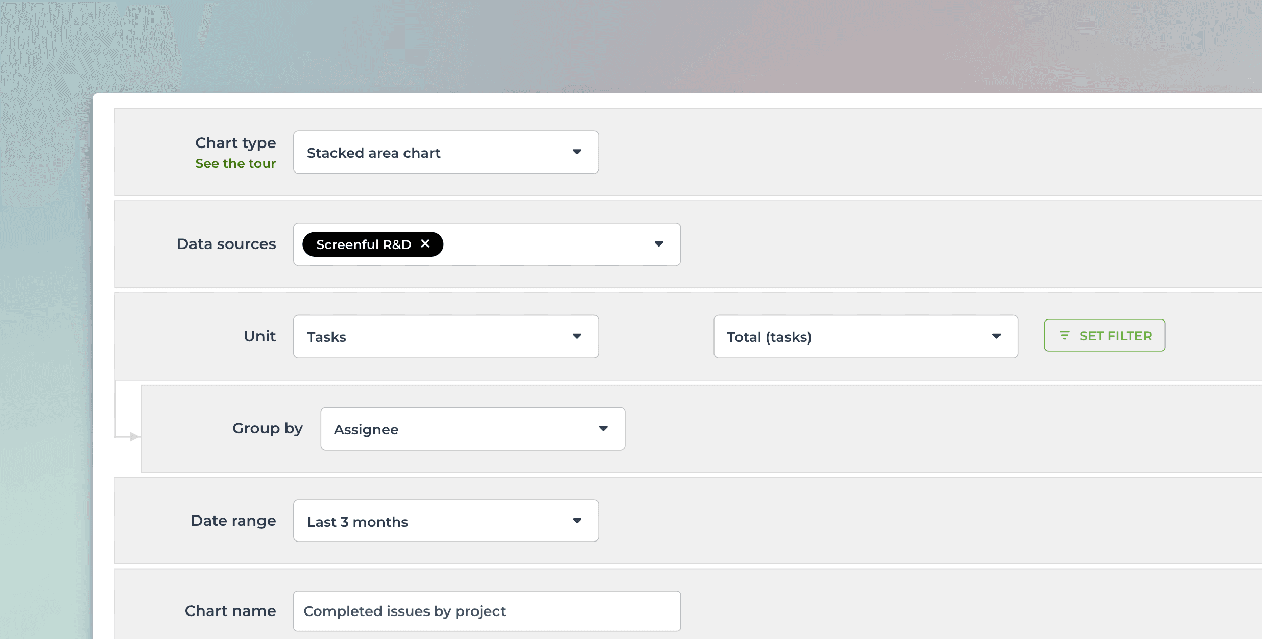 Adjust chart with the editor