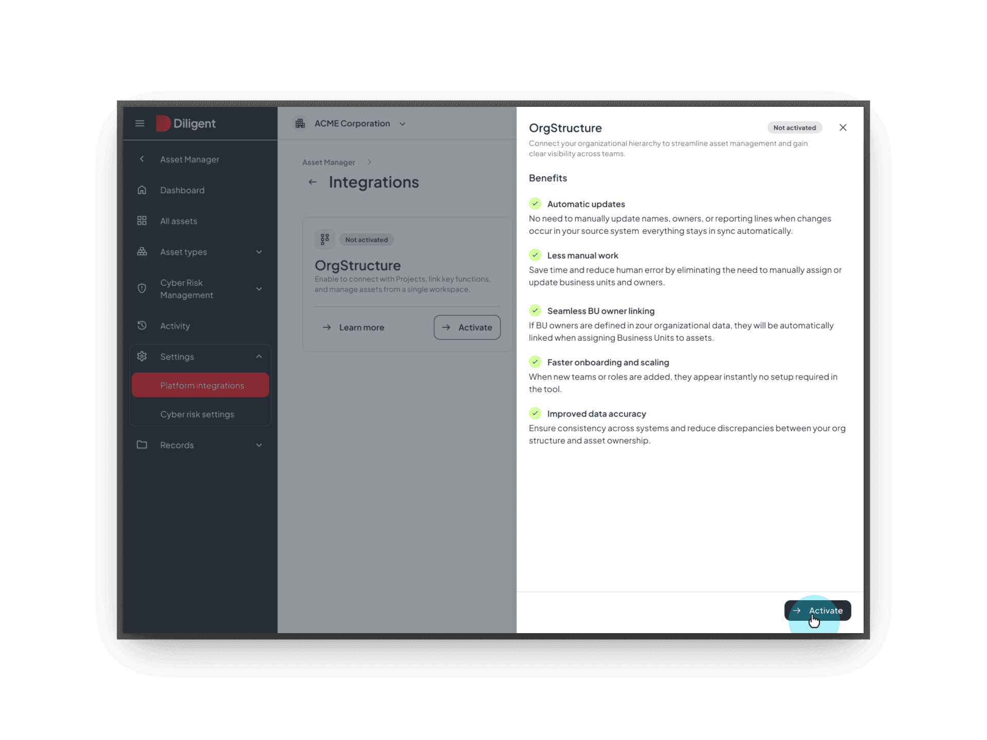 ITRM application screenshot