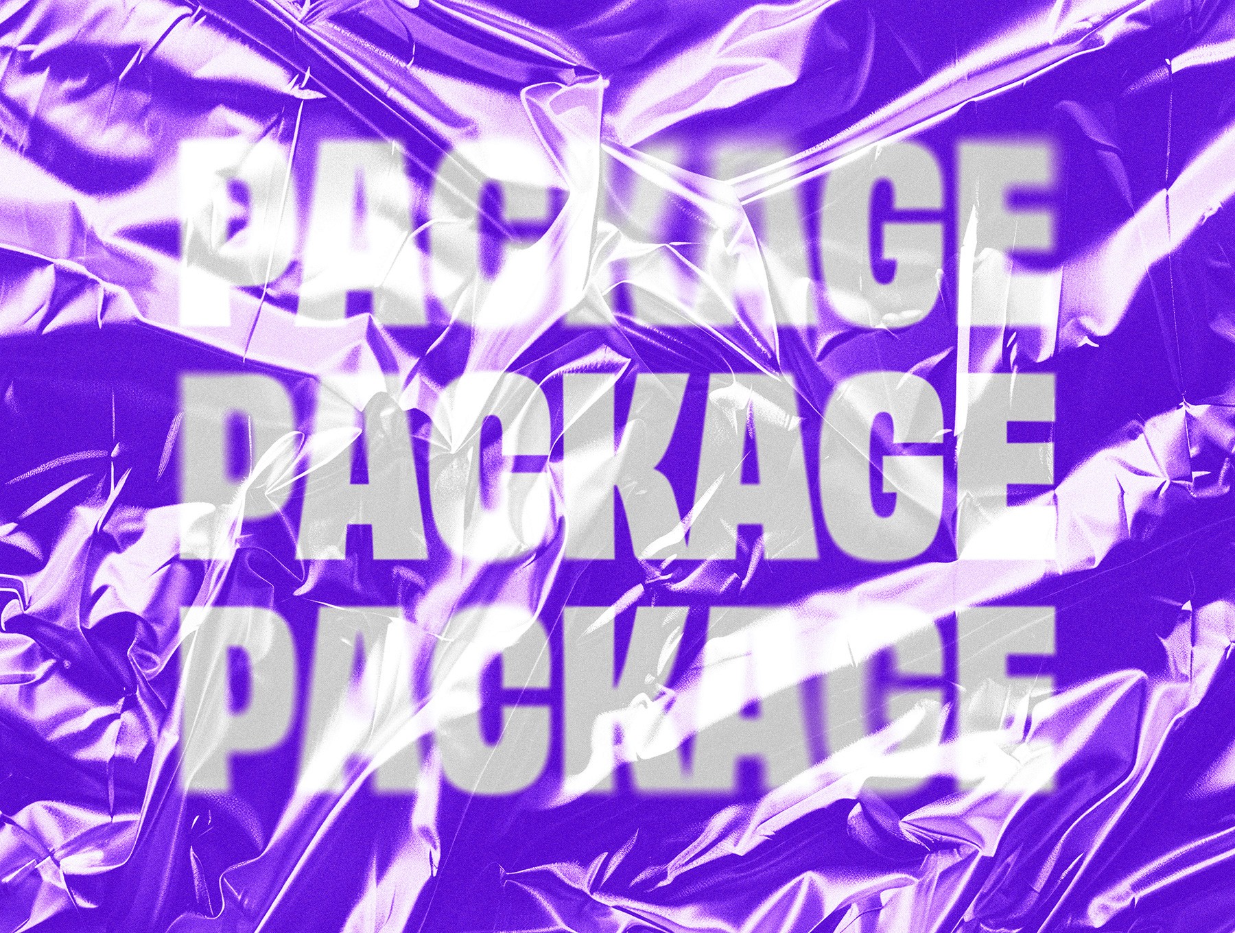 PACKAGE" text on purple plastic