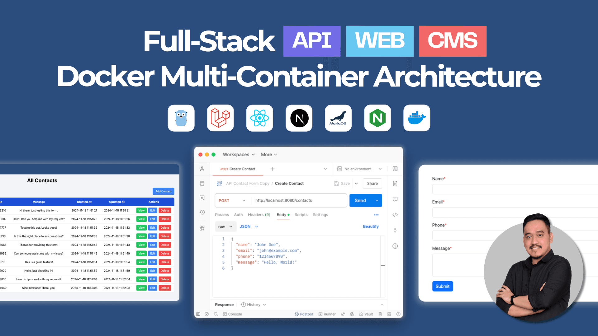 Full-Stack: API, Web, CMS, and Docker Multi-Container Architecture