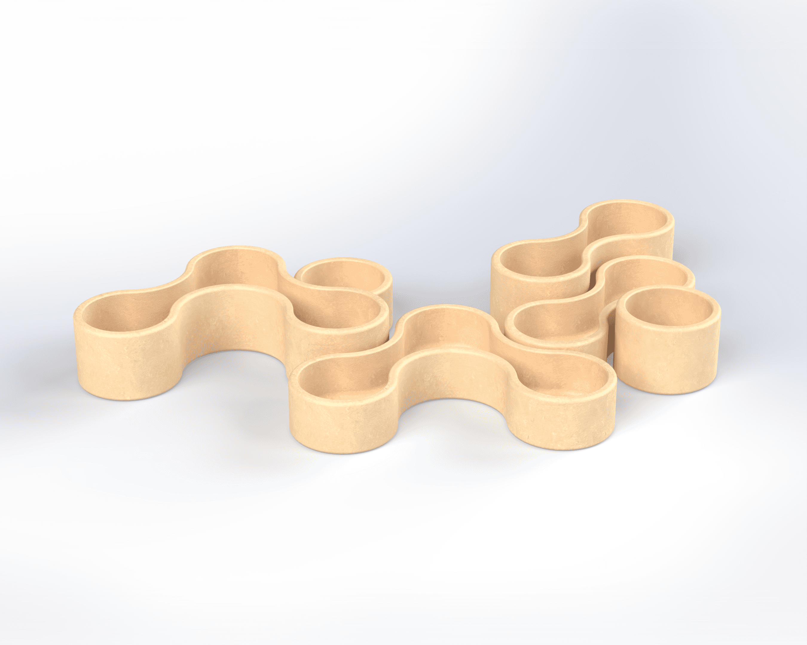 Test-stage rendering of serving set bases, with standard and tall variations