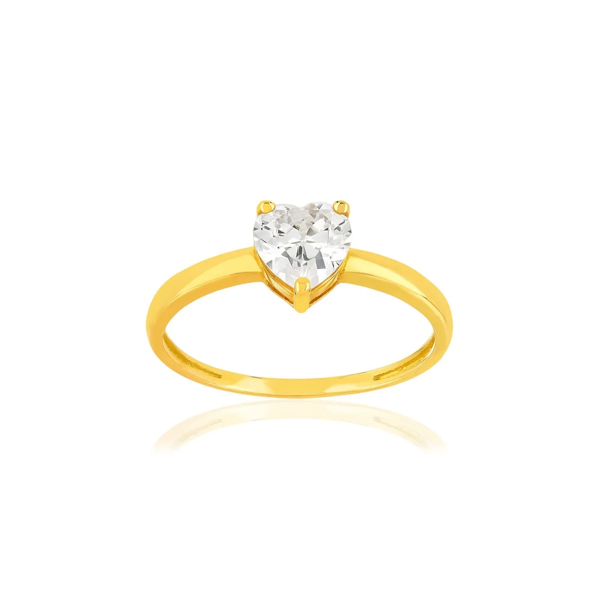 Bague en or jaune 375 sertie de oxydes de zirconium