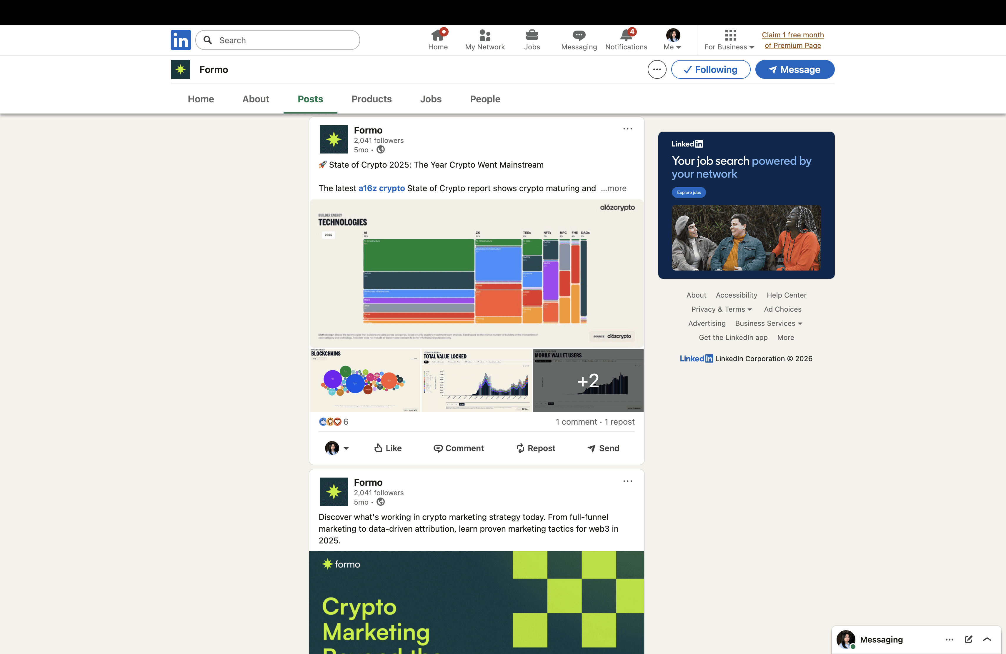 Formo LinkedIn company page homepage