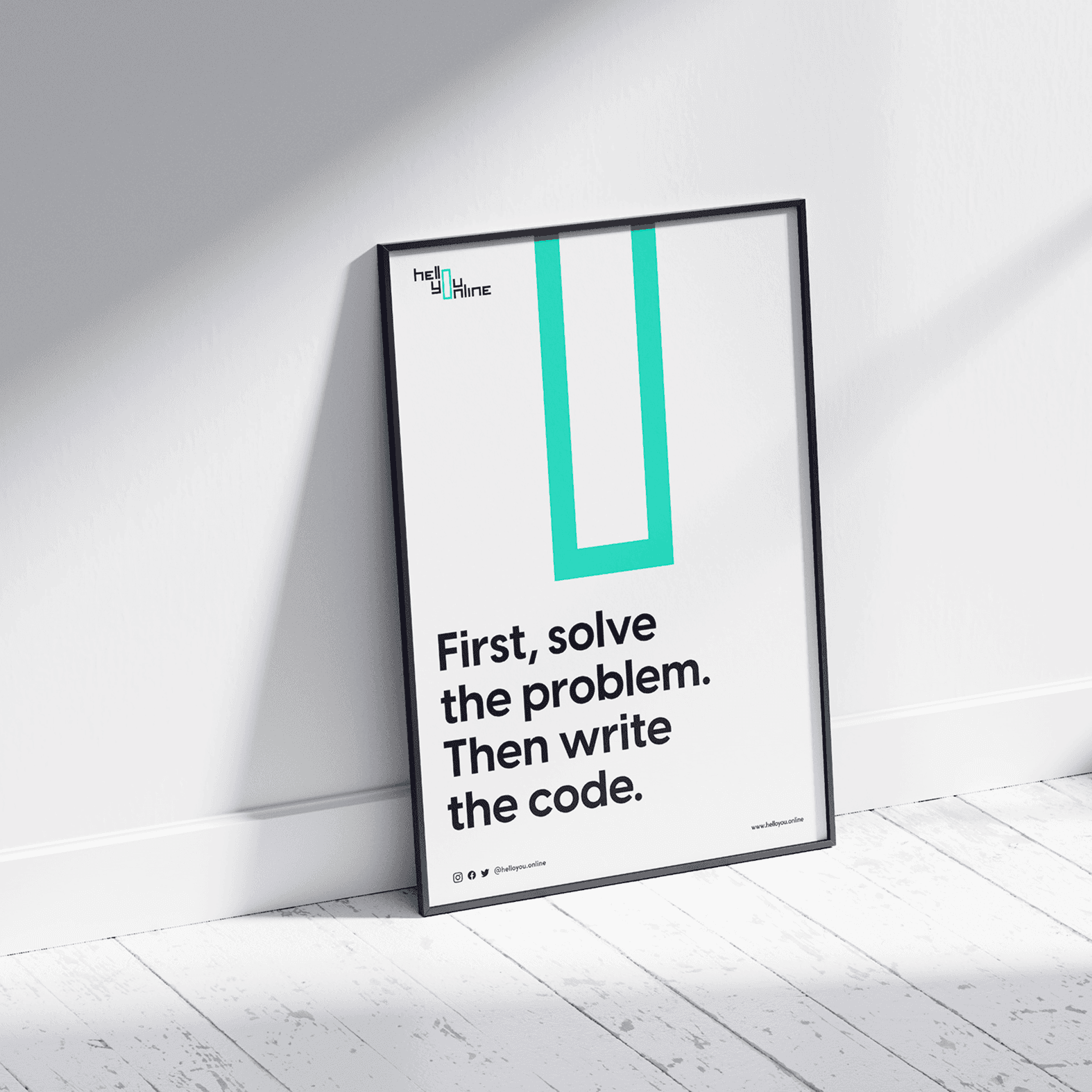 Mockup of poster in frame