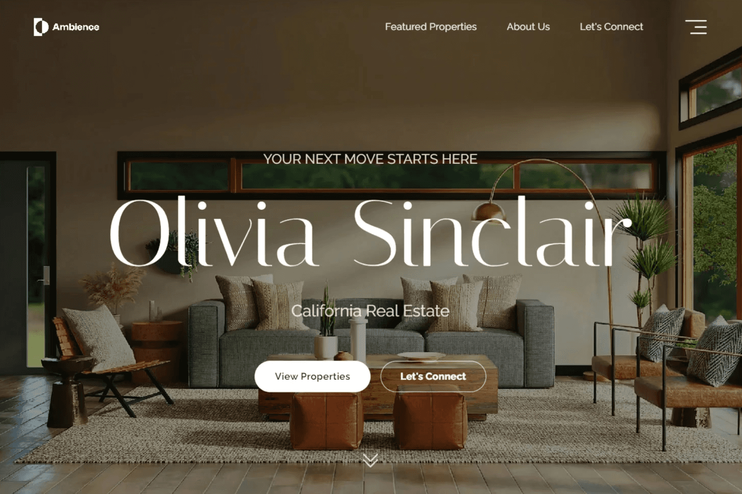 Site web agence immobilière - Page d'accueil