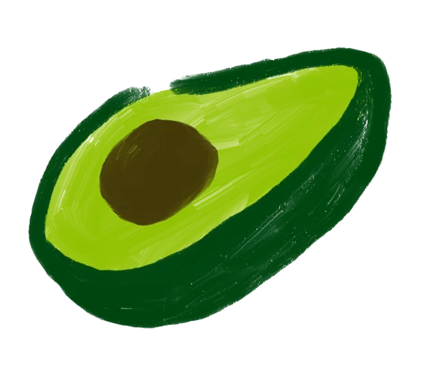 Ilustración de medio aguacate