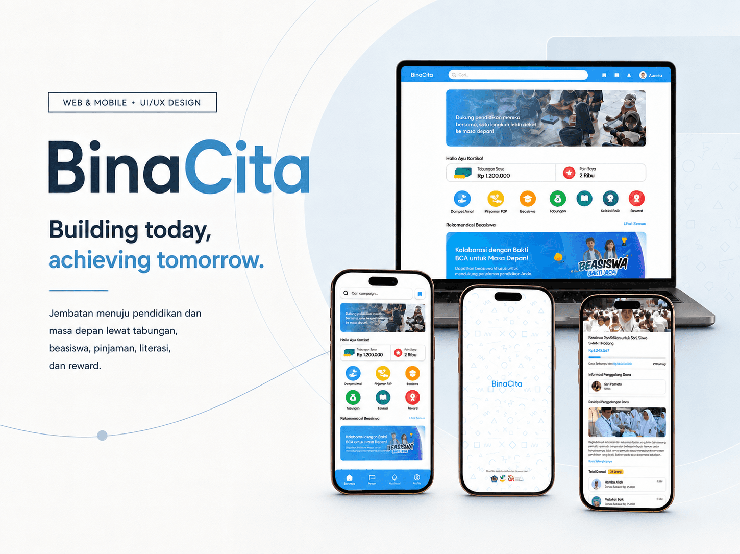 Minimal creative developer portfolio homepage with soft glassmorphism, floating 3D objects, and playful editorial typography