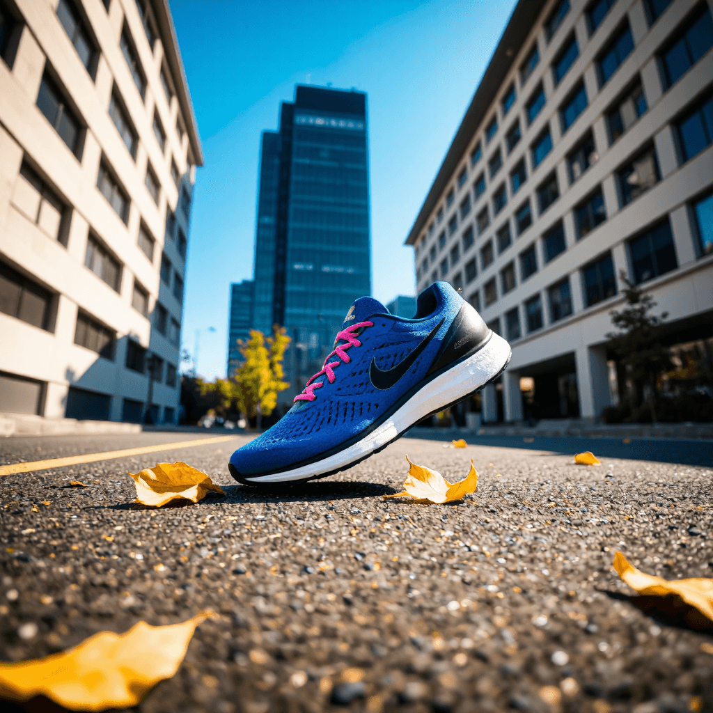 product photography of running shoes