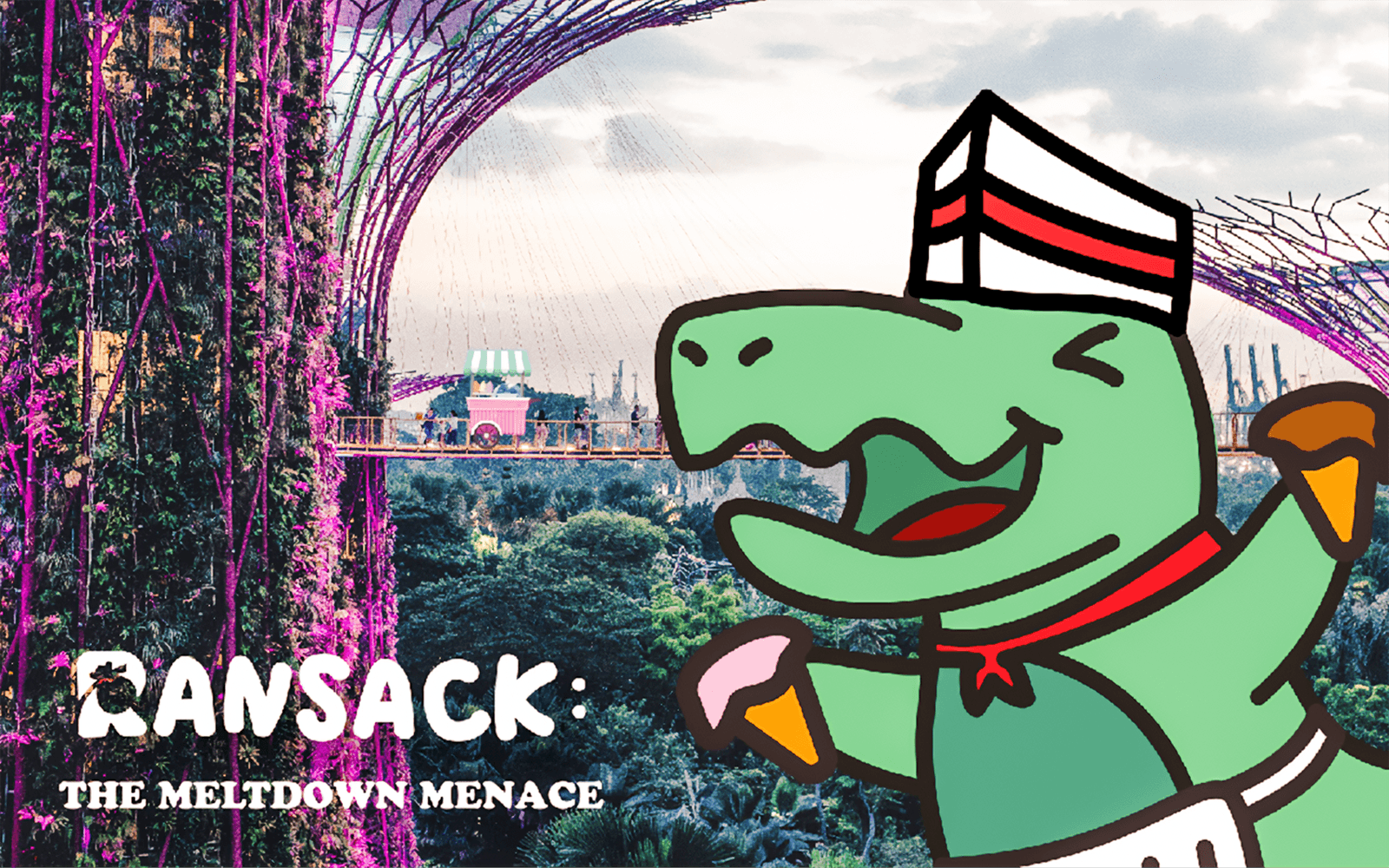 Sinusubukan ng mga kalahok na lutasin ang mga palaisipan sa RANSACK PUZZLE HUNT: Ang Banta ng Natutunaw sa isang masiglang kapaligiran ng lungsod.