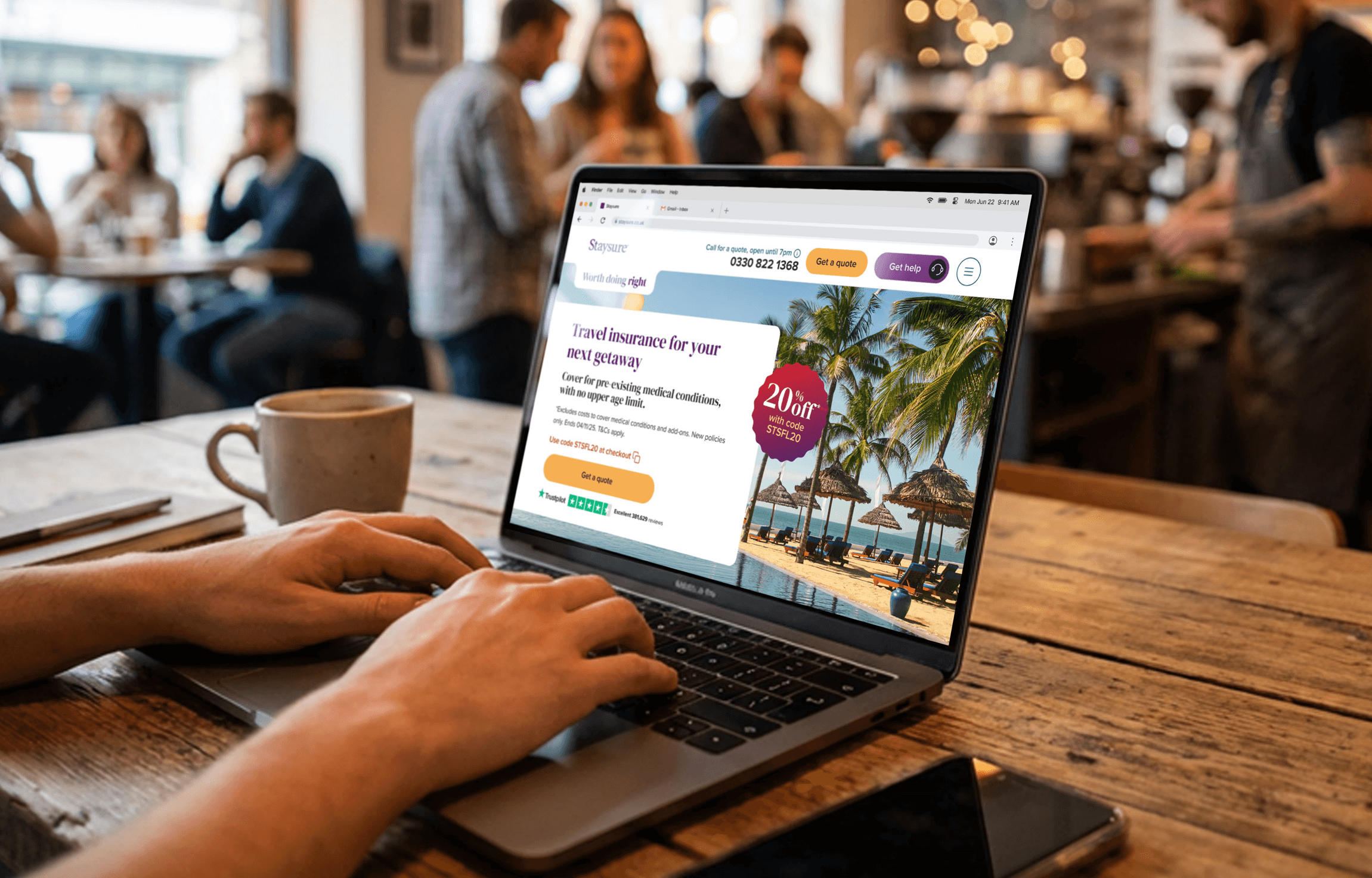 Mobile view of Staysure quote journey confirmation page