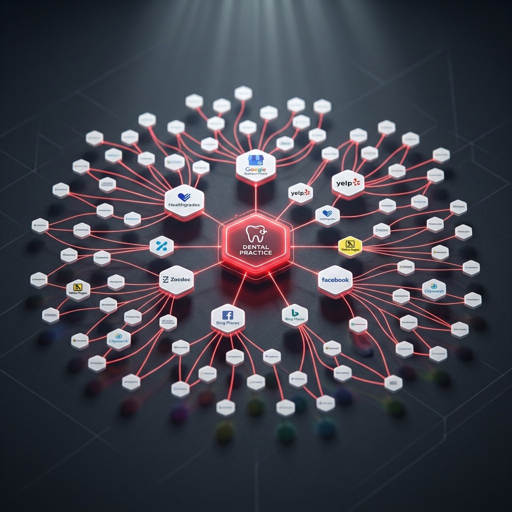Local dental SEO citation network visualization