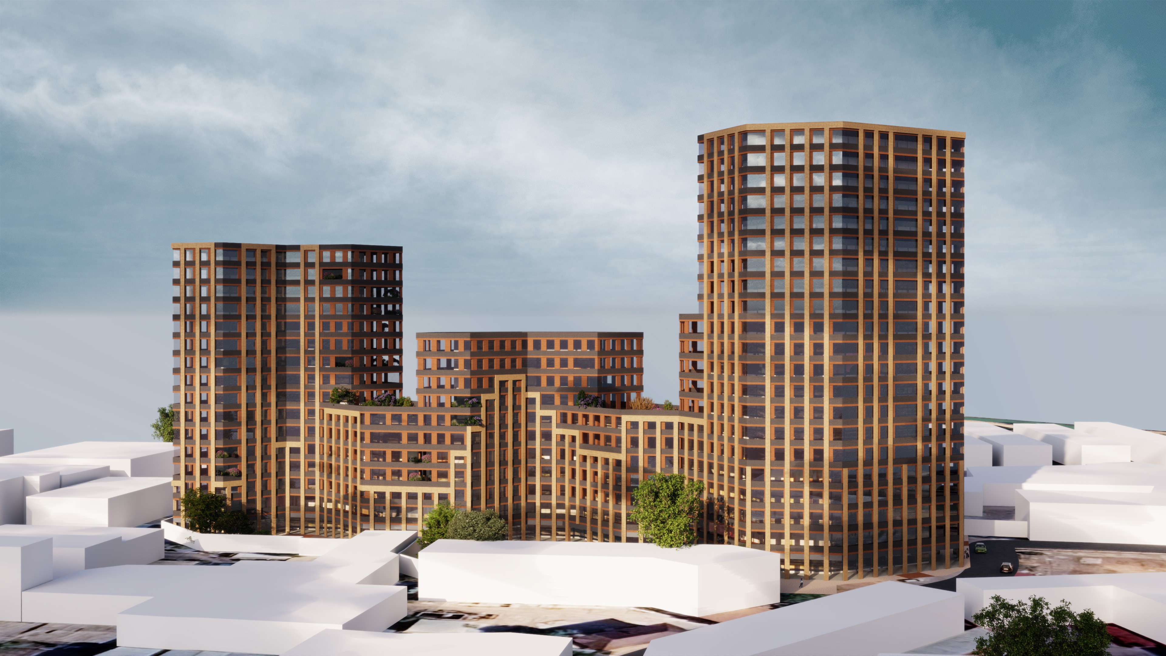 Архитектурный рендер жилого комплекса Ziynat