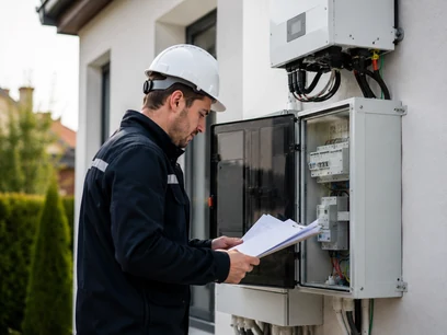 Radnik elektrodistribucije koji proverala ispravnost radova.