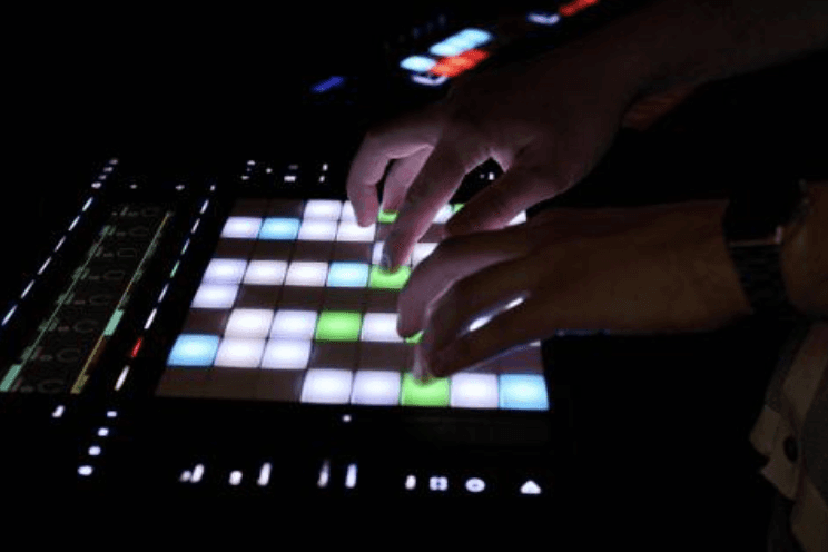 House grooves lit up in color
