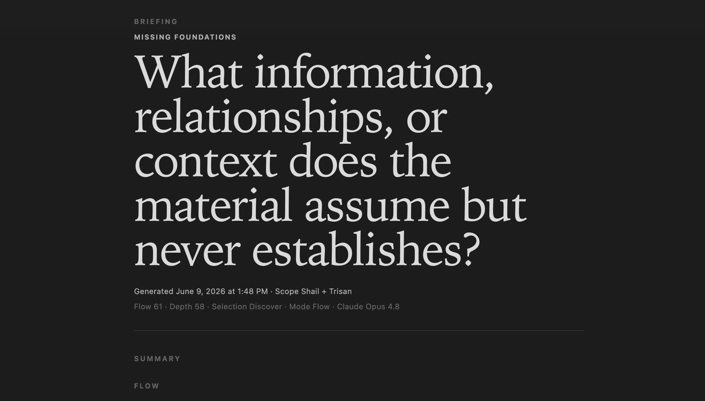 Inquiry Briefing
