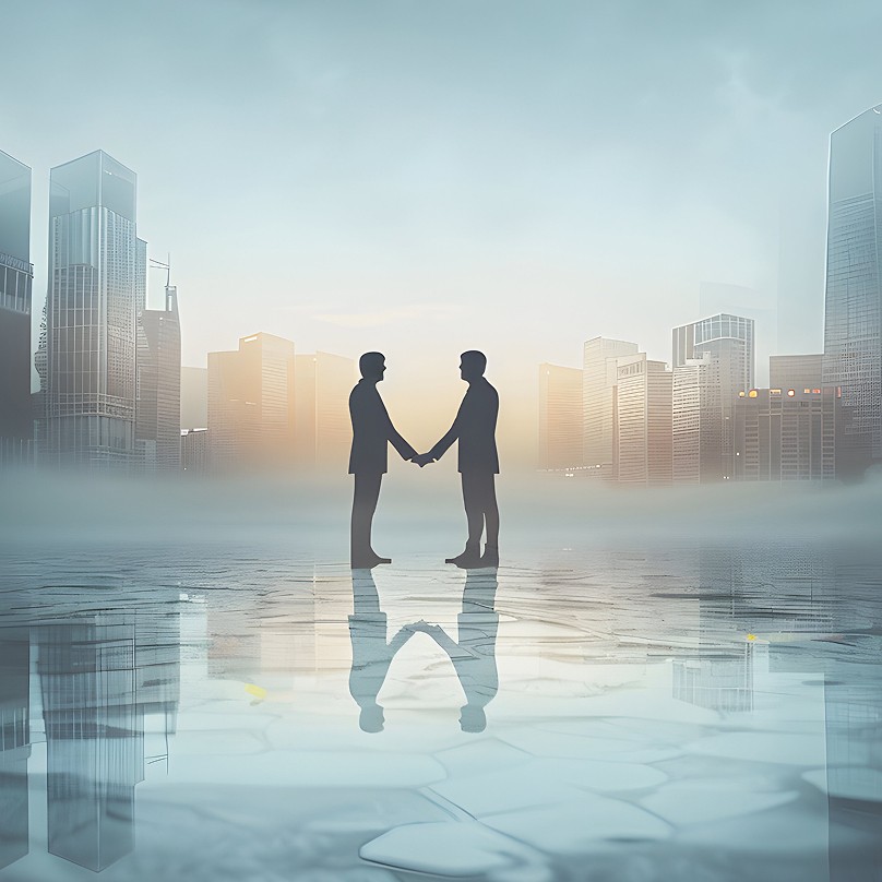 Handshake symbolizing continuity.