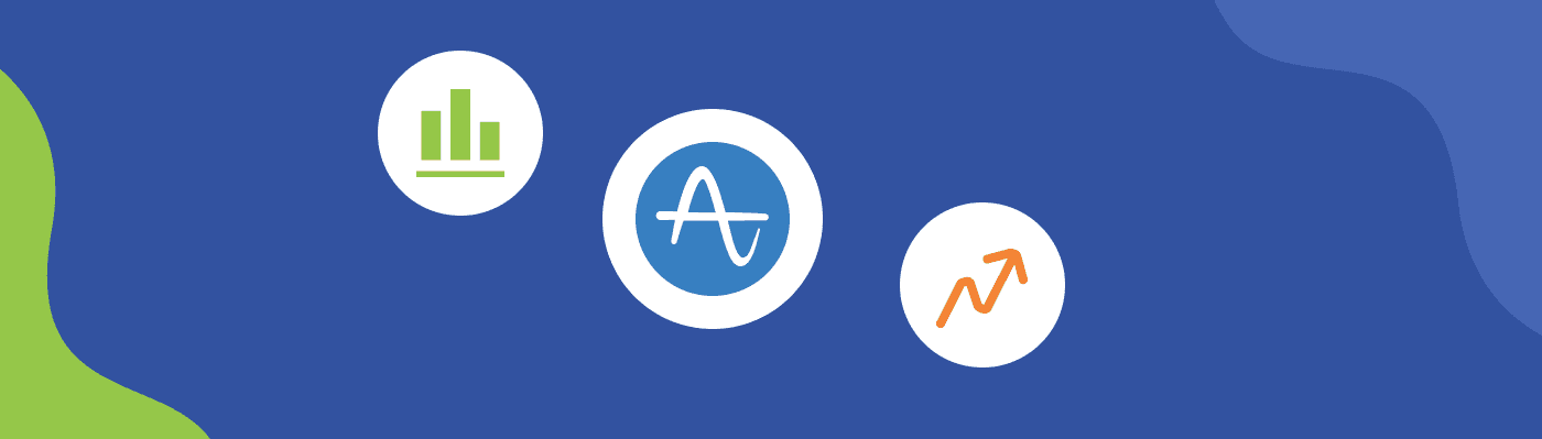 Data icons on blue background - Amplitude Alternatives