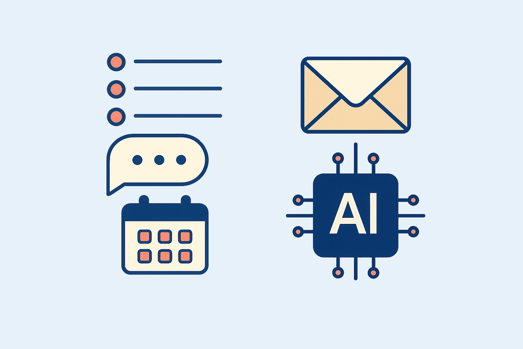 Illustration demonstrating AI composing replies