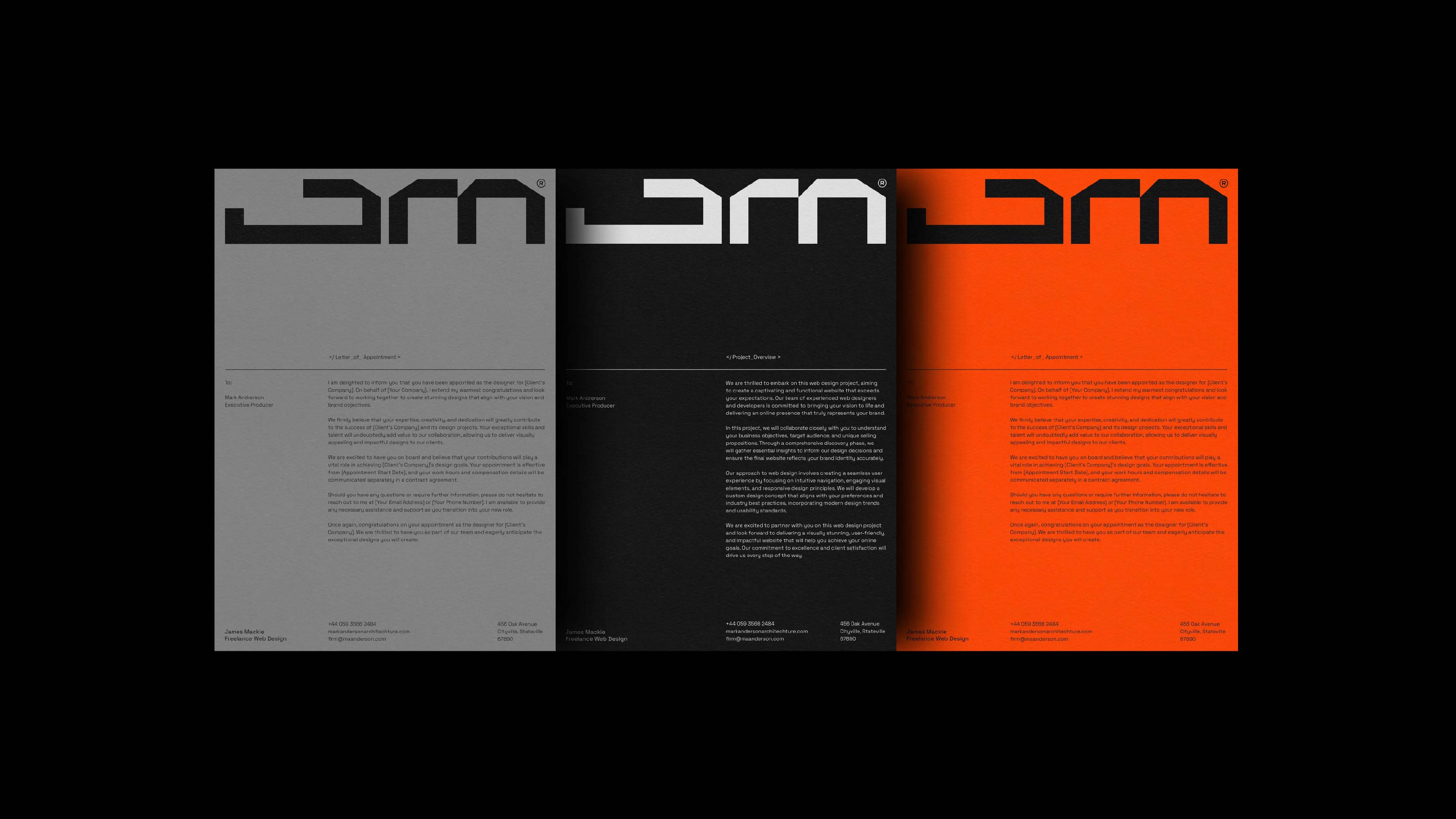 Brand Identity - Document design for web developer