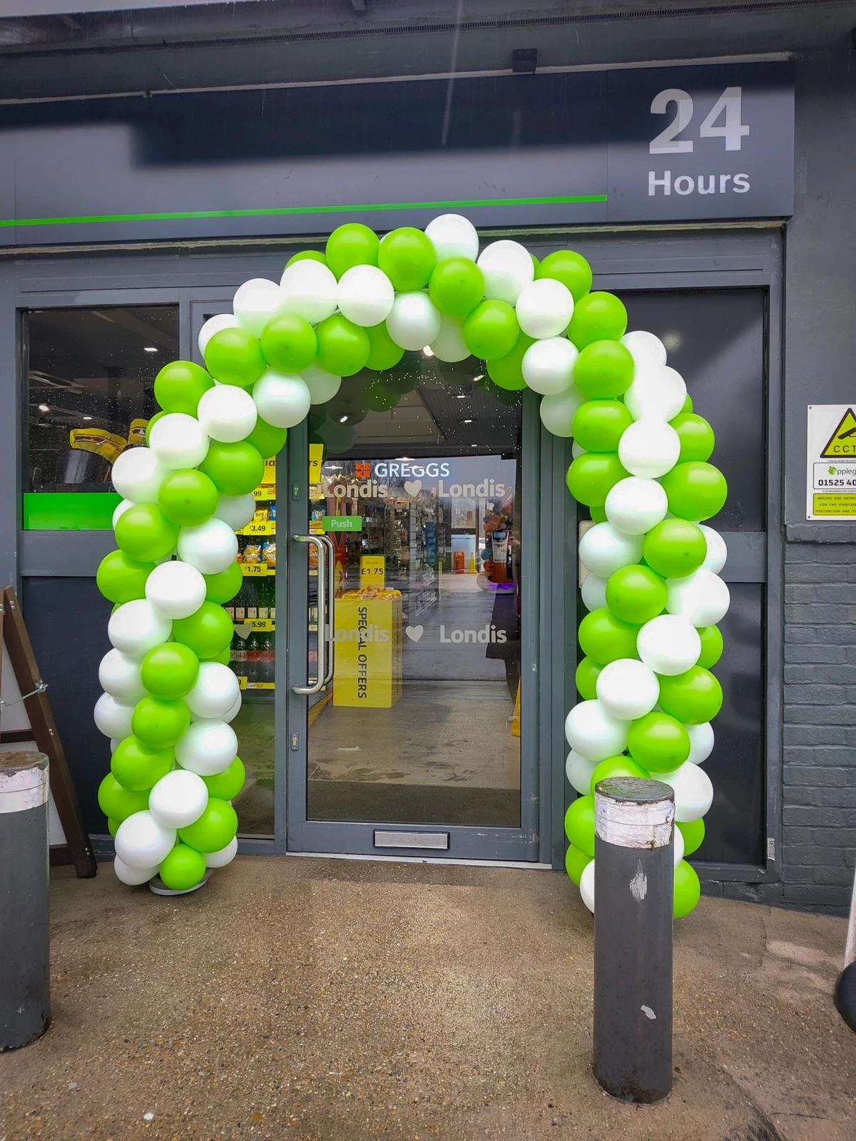 Striking custom balloon arch for a party celebration