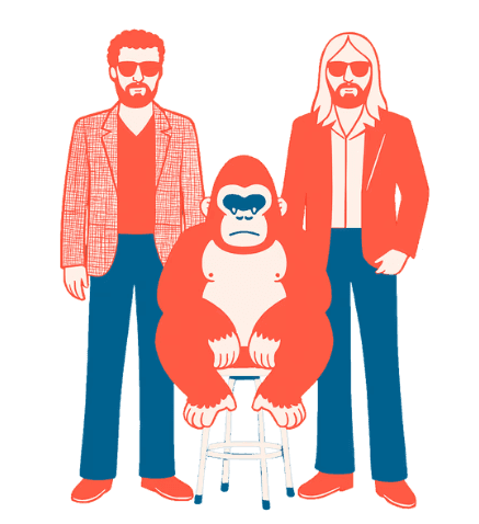 Les fondateurs de la Jeance et leur mascotte