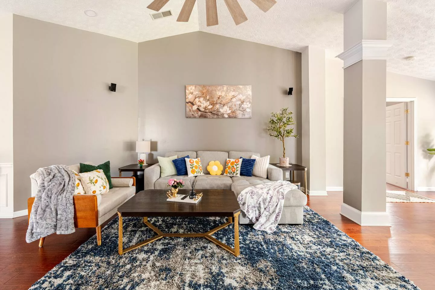 Living room photographed for a real estate listing
