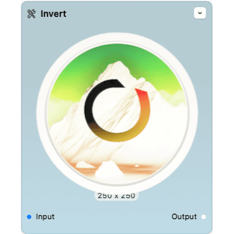 Screenshot of the invert node.