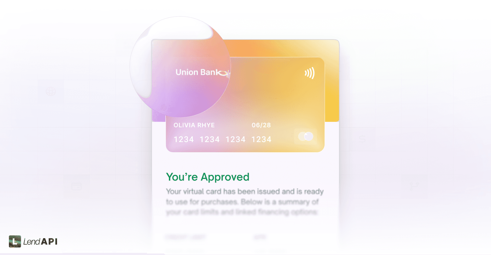 LendAPI - Virtual Card Platform - You've been approved