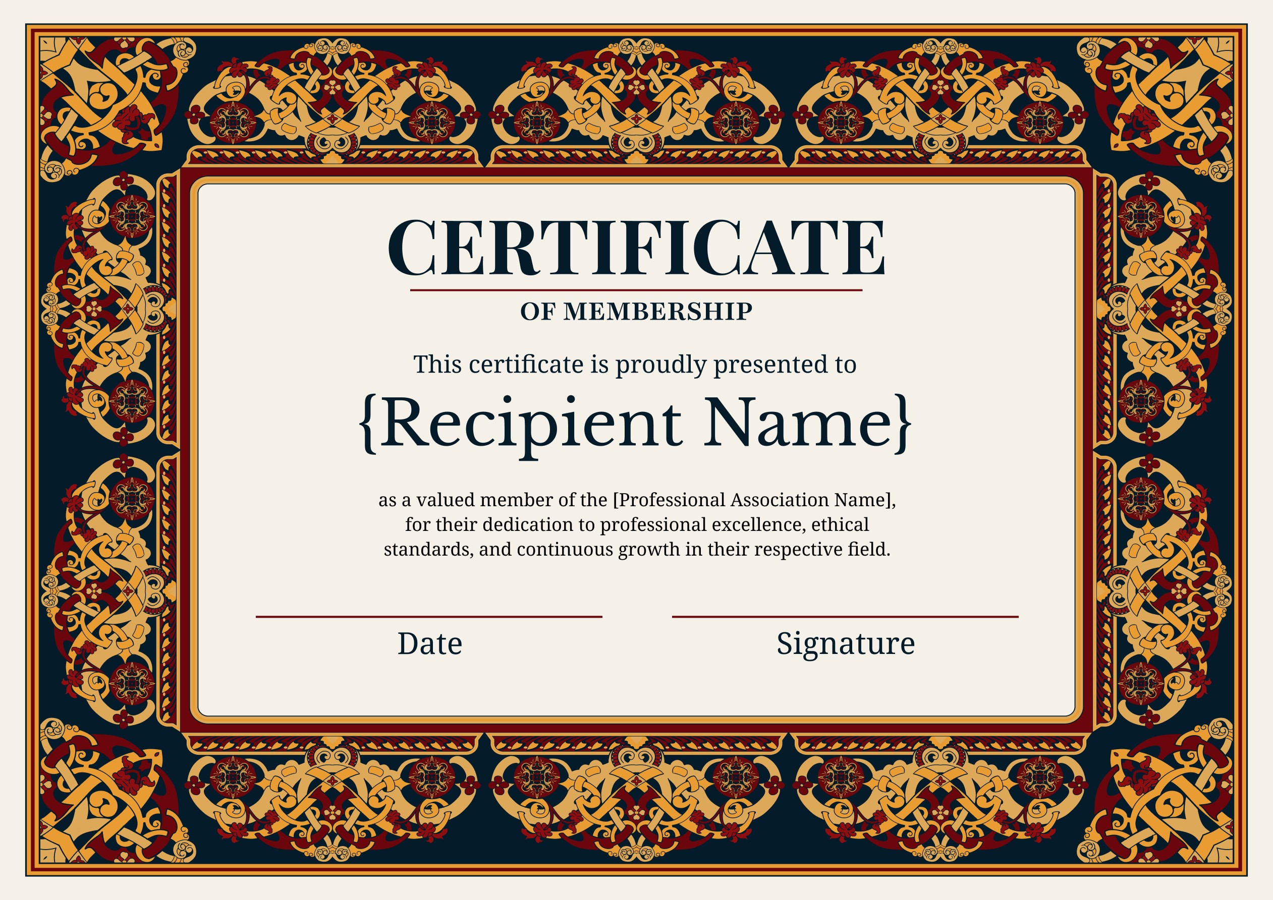 Wauld - Elegant and traditional certificate of membership template