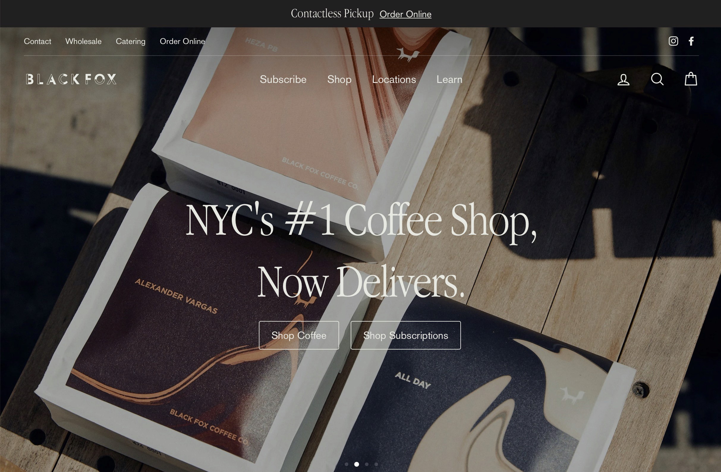 Coffee shop website design