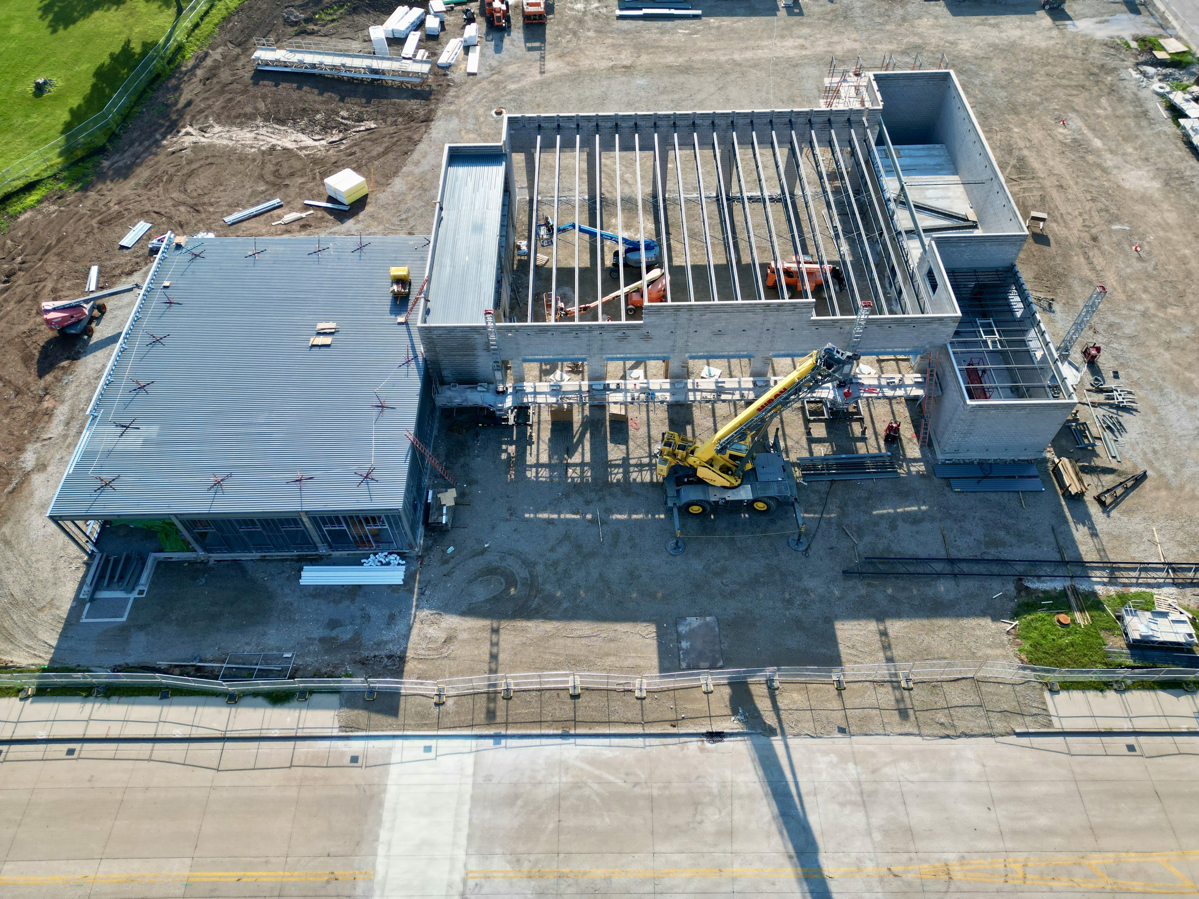 Drone documentation of the Little Chute Fire Department building site