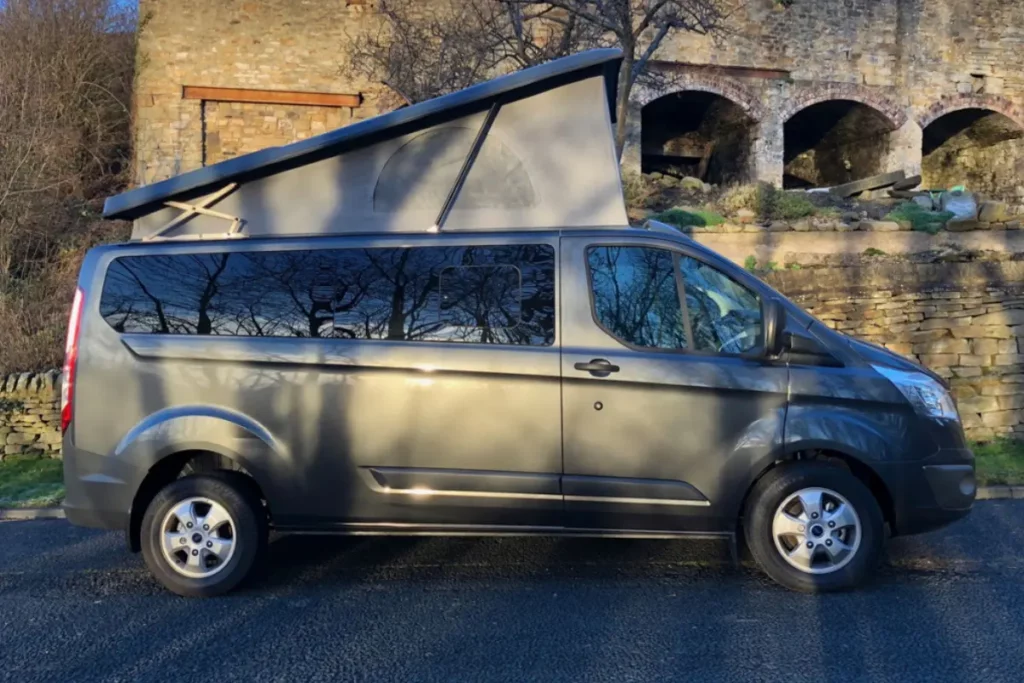 Grey Ford Transit Custom Conversion with pop top