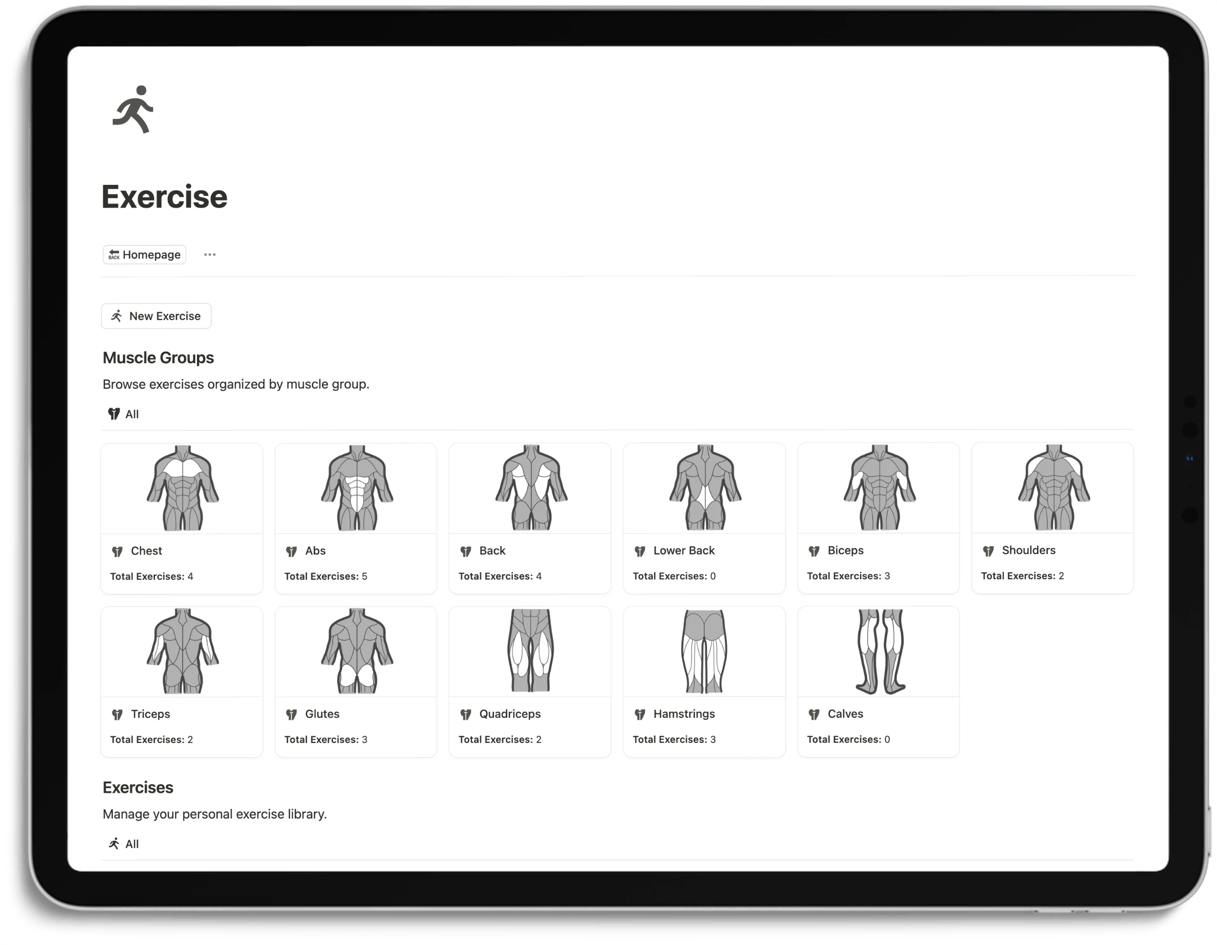 Notion Workout Tracker - Exercise