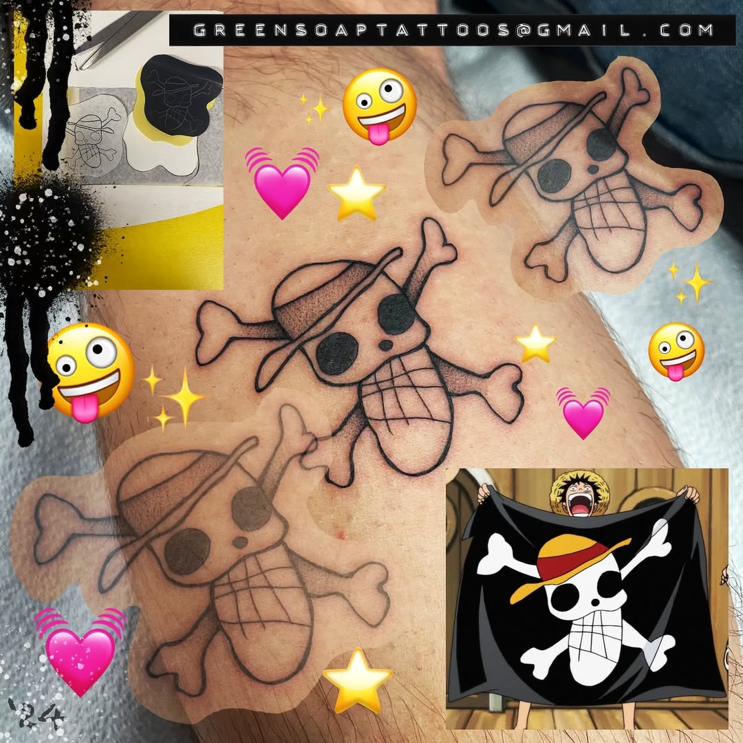 The straw hat pirates jolly roger tattoo