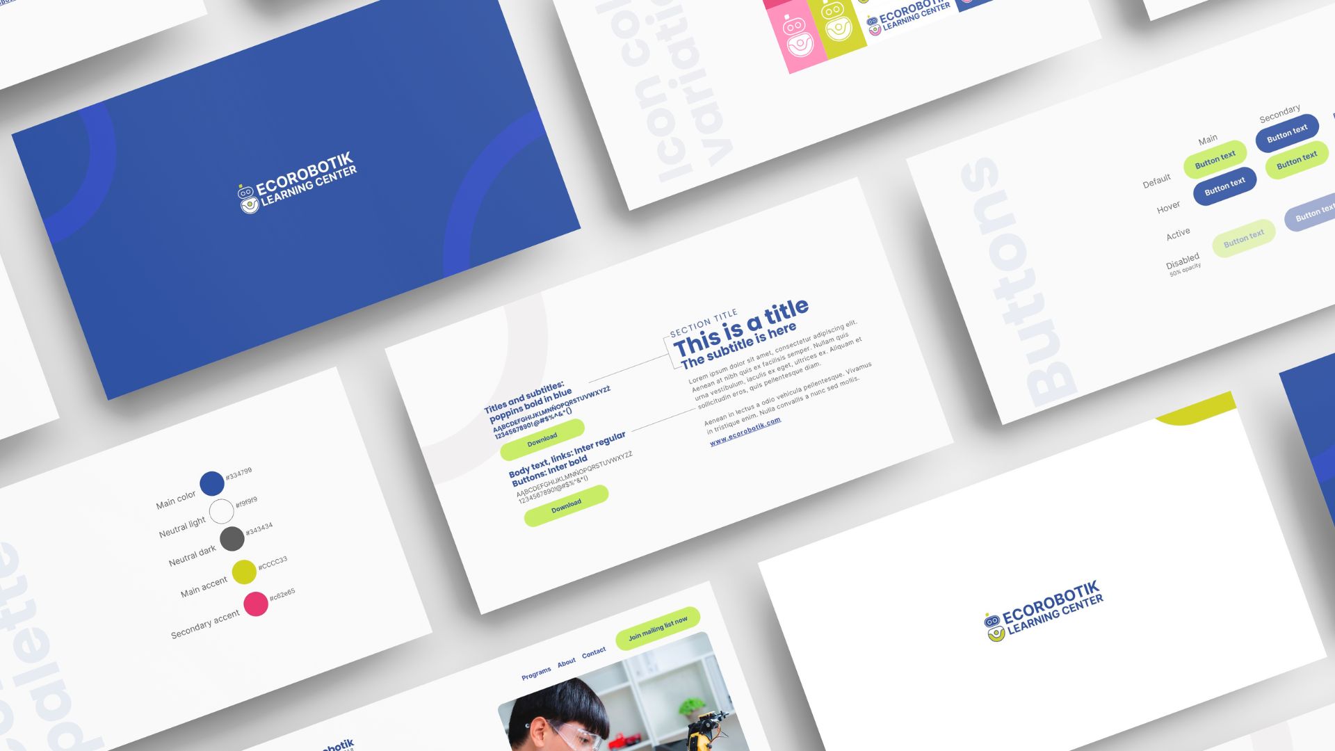 Brand guidelines update design for Ecorobotik