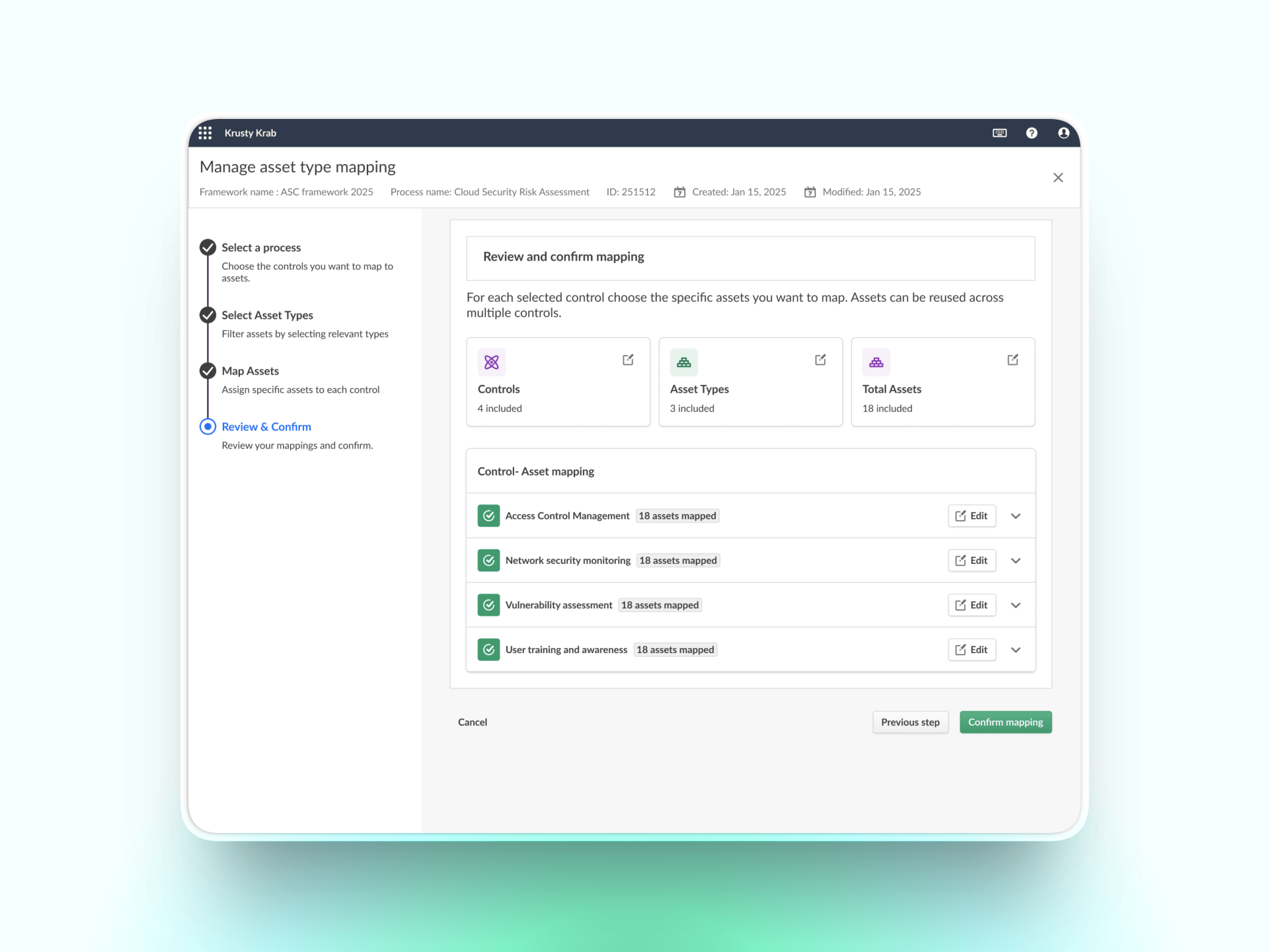 Enterprise SaaS interface redesign focused on improving control test results through control-level integrations and risk accuracy.