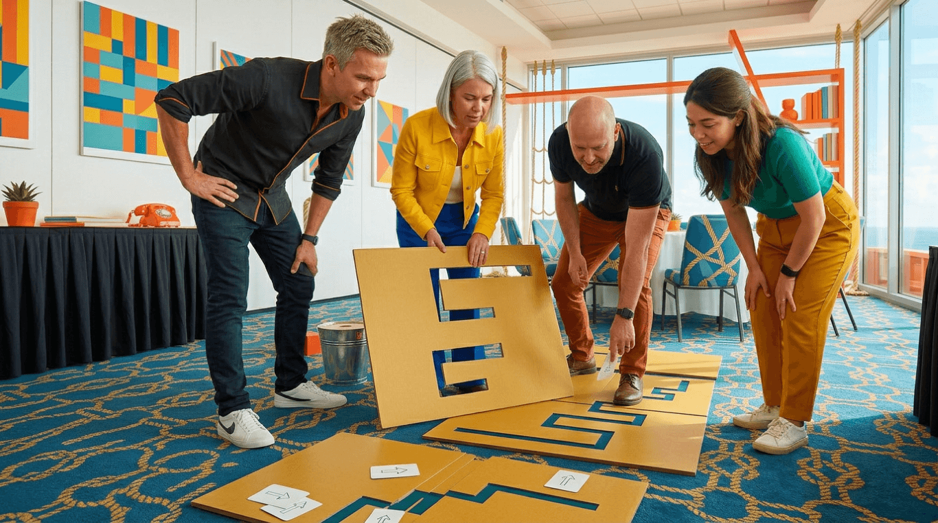 People in a problem solving workshop