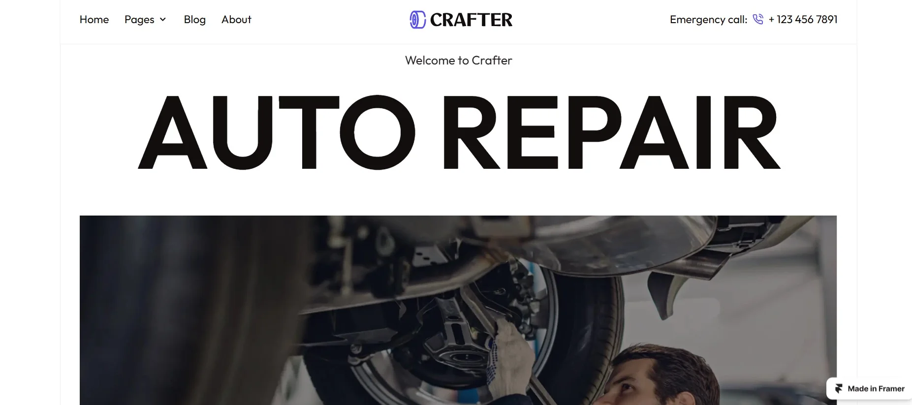 Best Framer Templates for Automotive - Crafter 