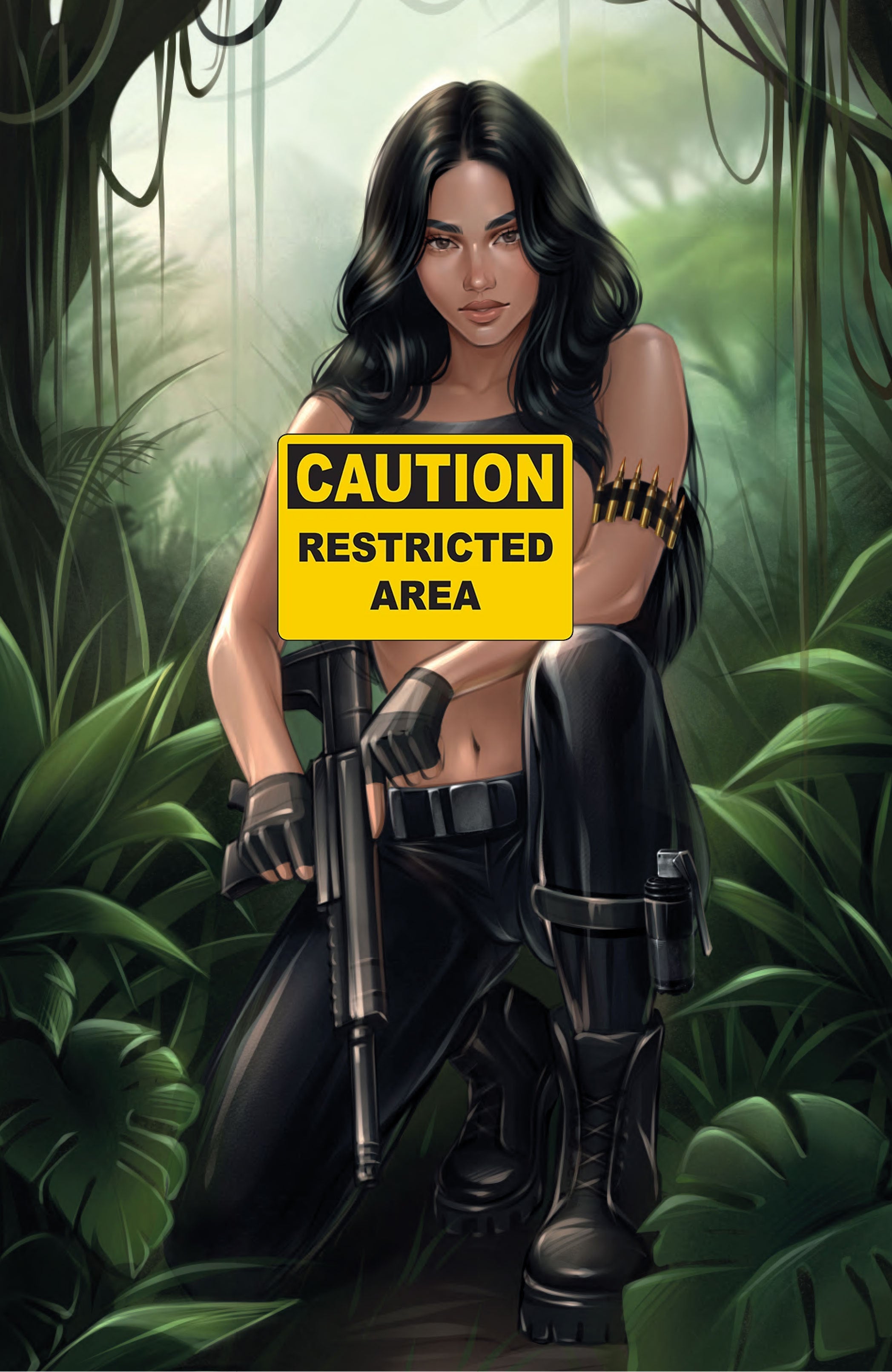 Gun Honey #2 HeroesCon Exclusive Risque Virgin Variant cover art by Pilnikova Art.